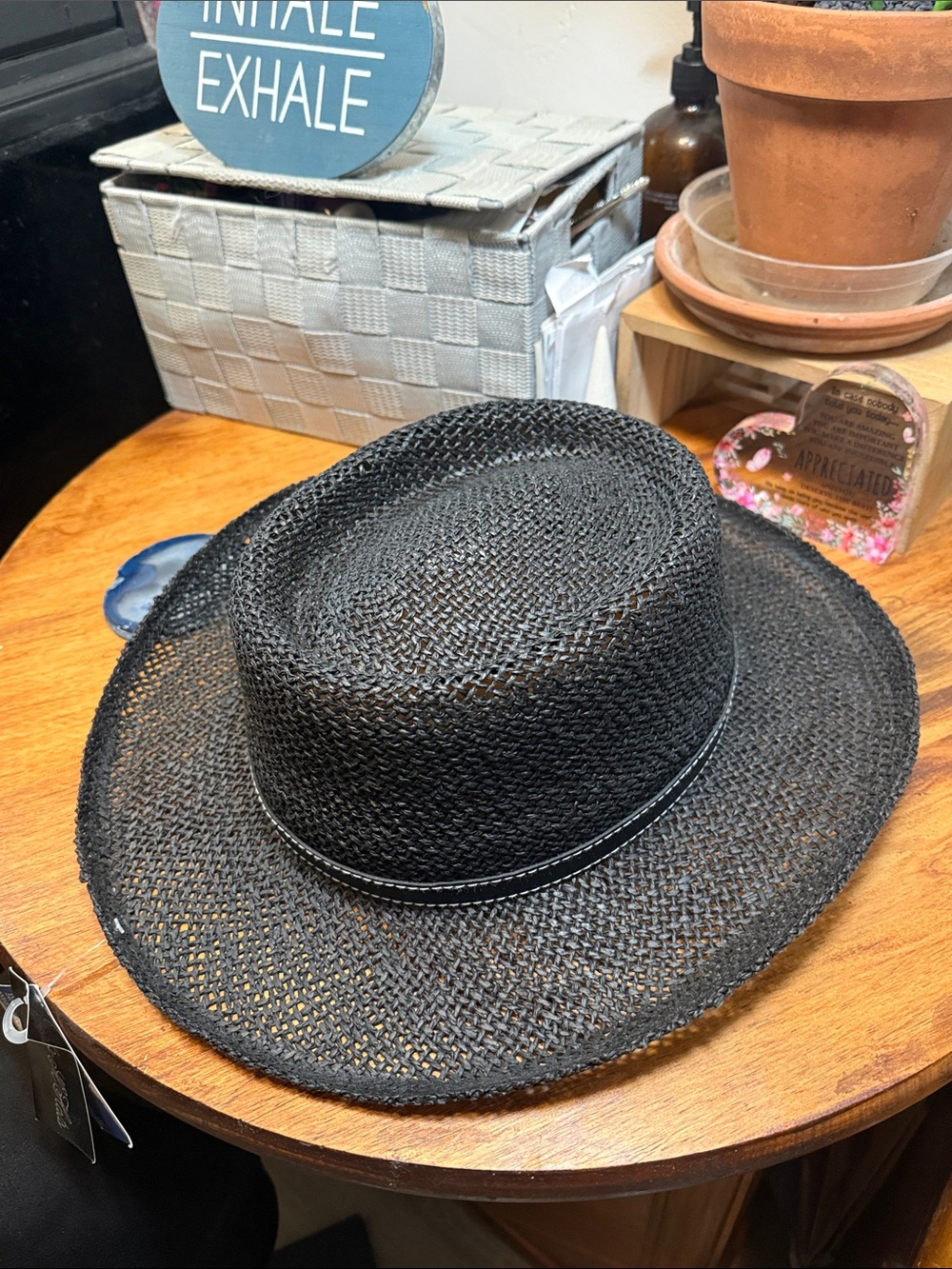 Men's Black Straw Boater Hat - Classic Summer Sun Hat
